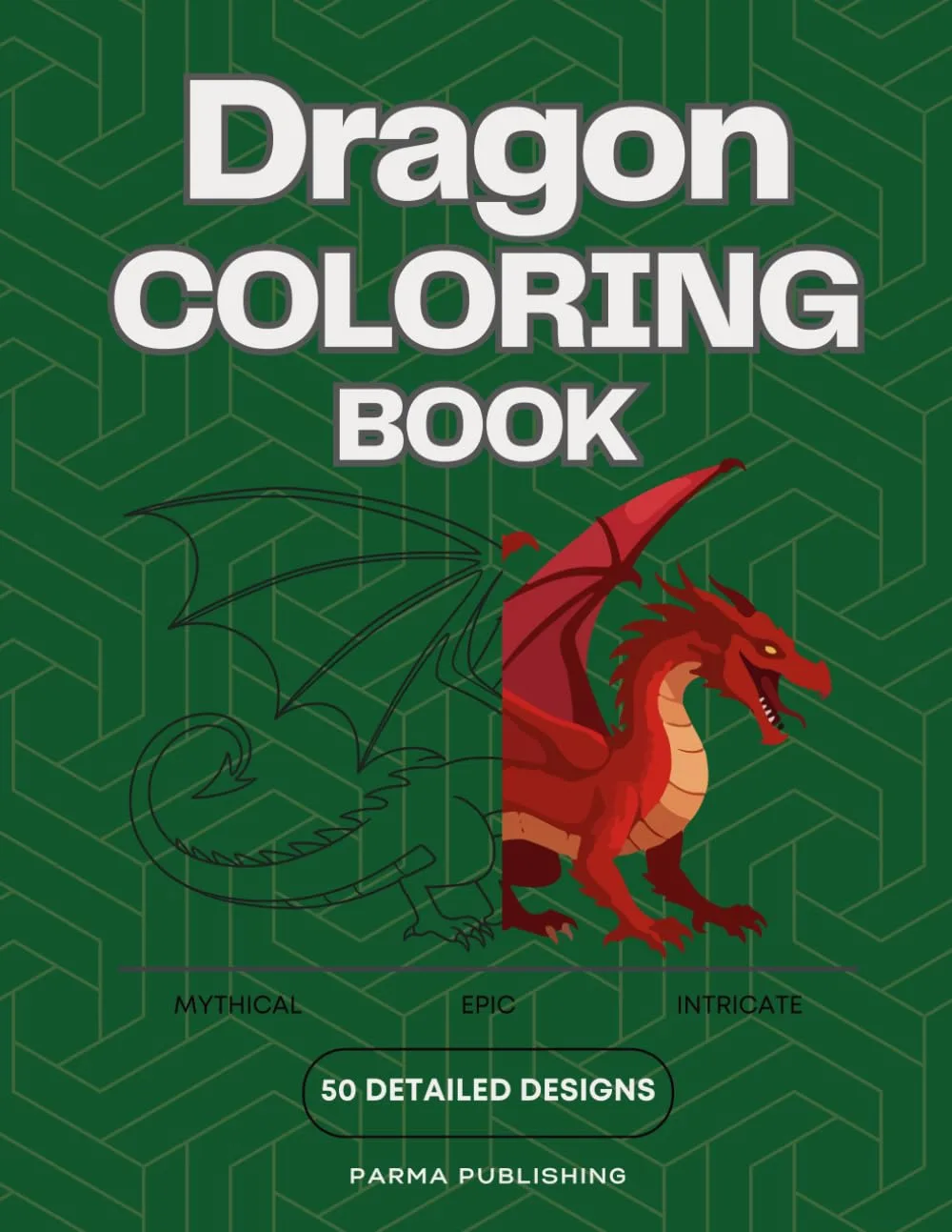 Cover of Dragon Coloring Book for Adults